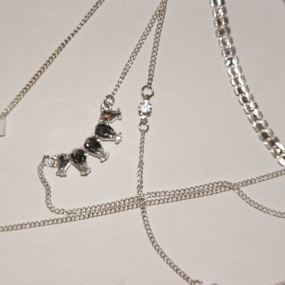 NEW Simulated Crystal Layered Choker Necklace NWT - Picture 4 of 7